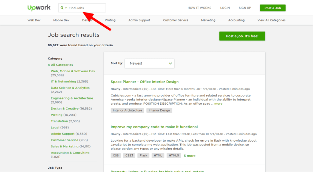 Research On Jobs In Upwork