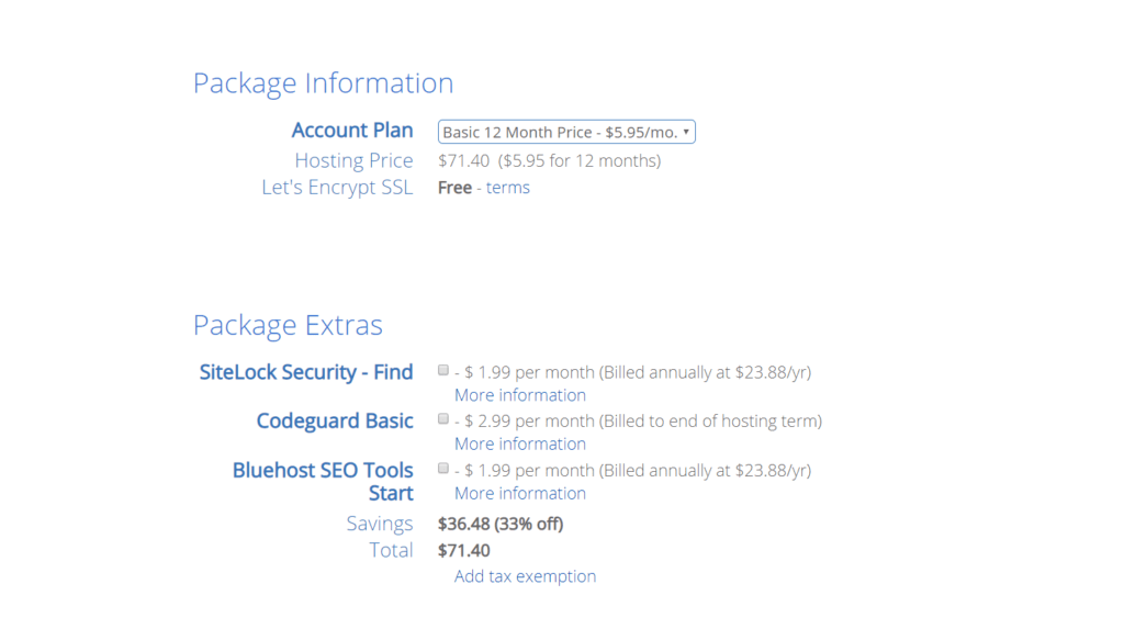 Bluehost Complete Package Information