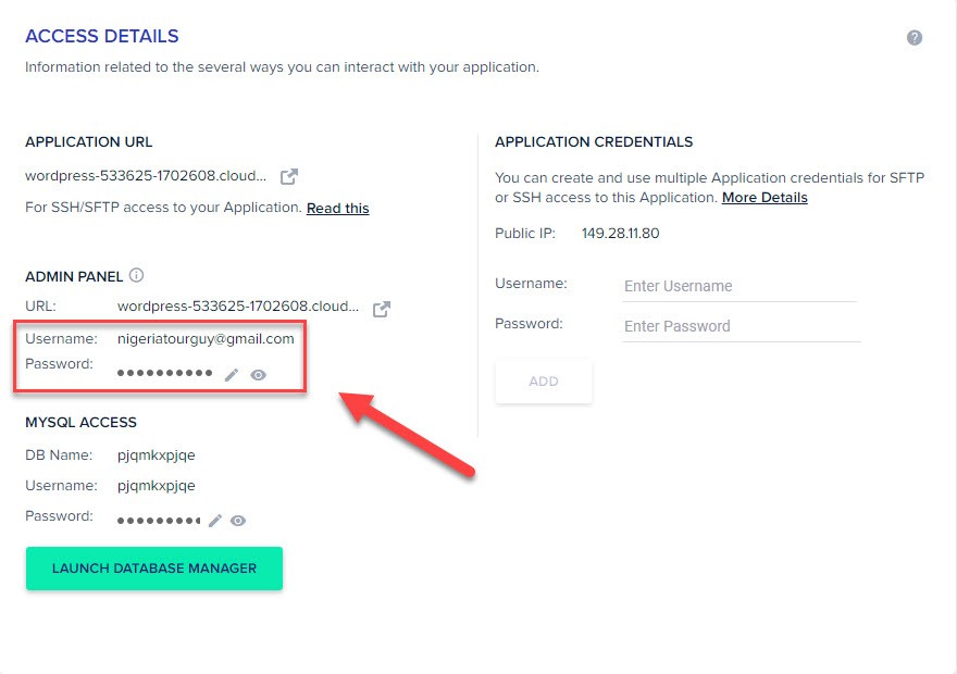 Cloudways Admin Panel