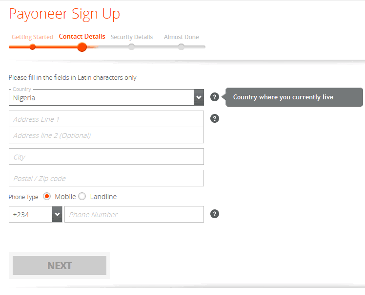 Payoneer Signup 2