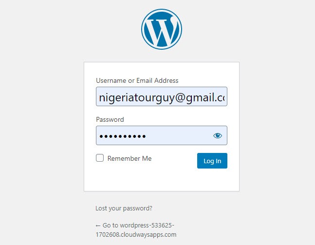 wordpress login