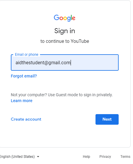 youtube signin your account