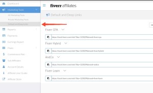 fiverr affliate linking