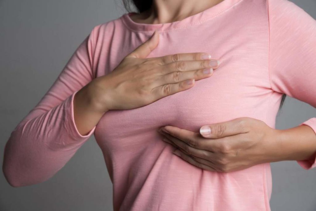 A Woman Checing Her Breasts For Lumps Photo Medical News Today