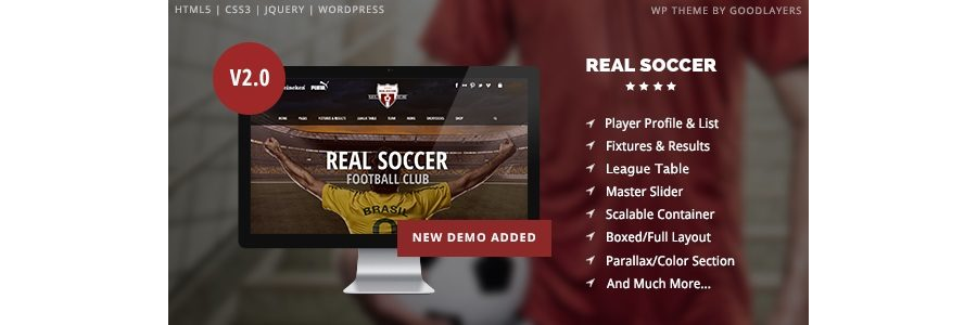 Real Soccer - Sport Clubs Wordpress